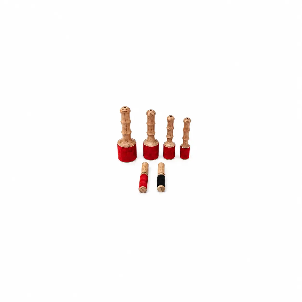 Singing bowl sticks and cushions
